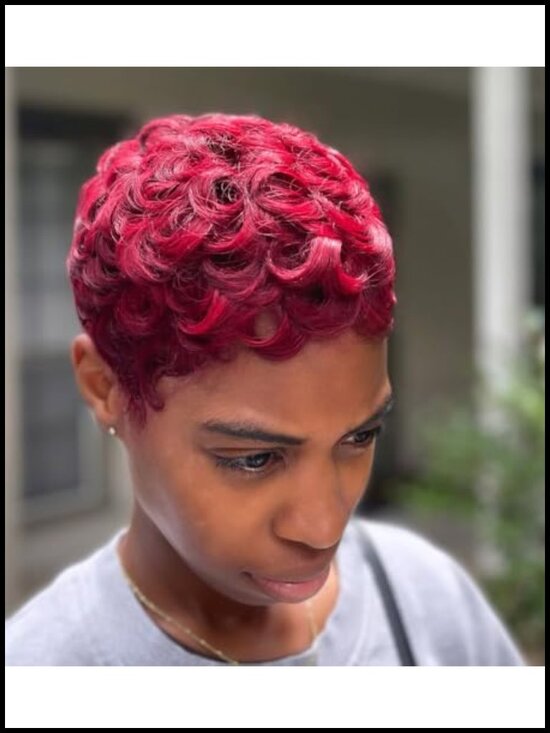 Short Layered Pixie Cut Wig Human Hair Wear and Go Glueless Curly Wavy Full